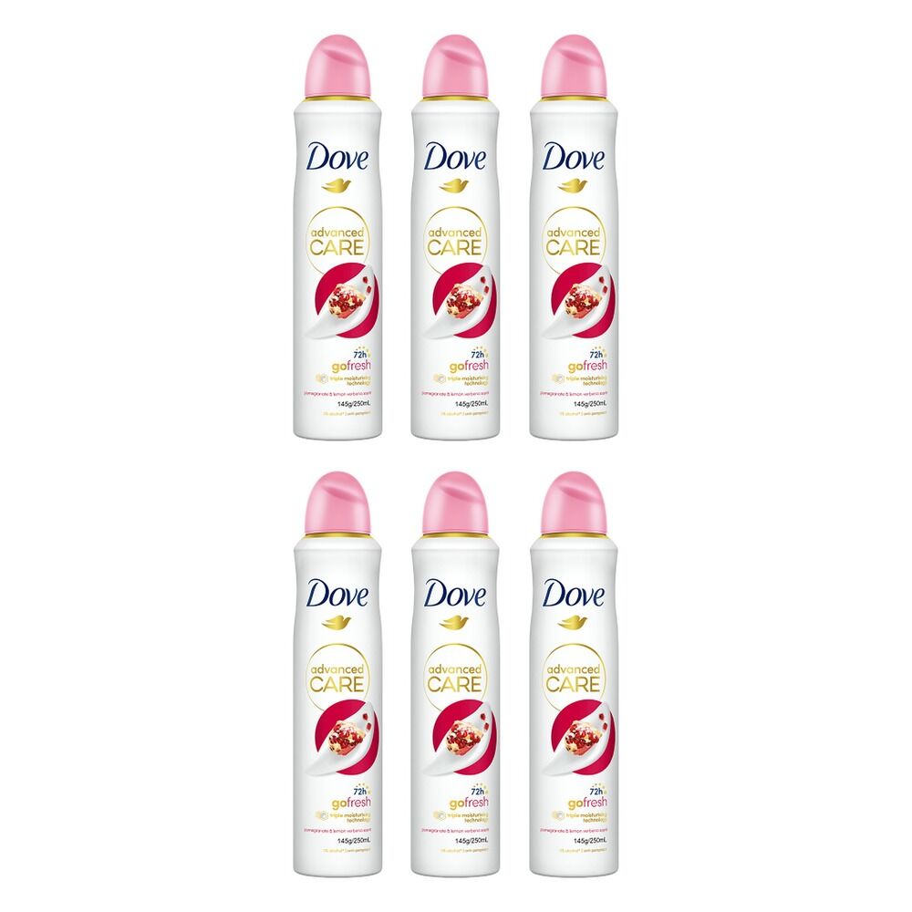 Dove Advanced Care 72H Go Fresh Antiperspirant Pomegranate & Lemon Pack of 6