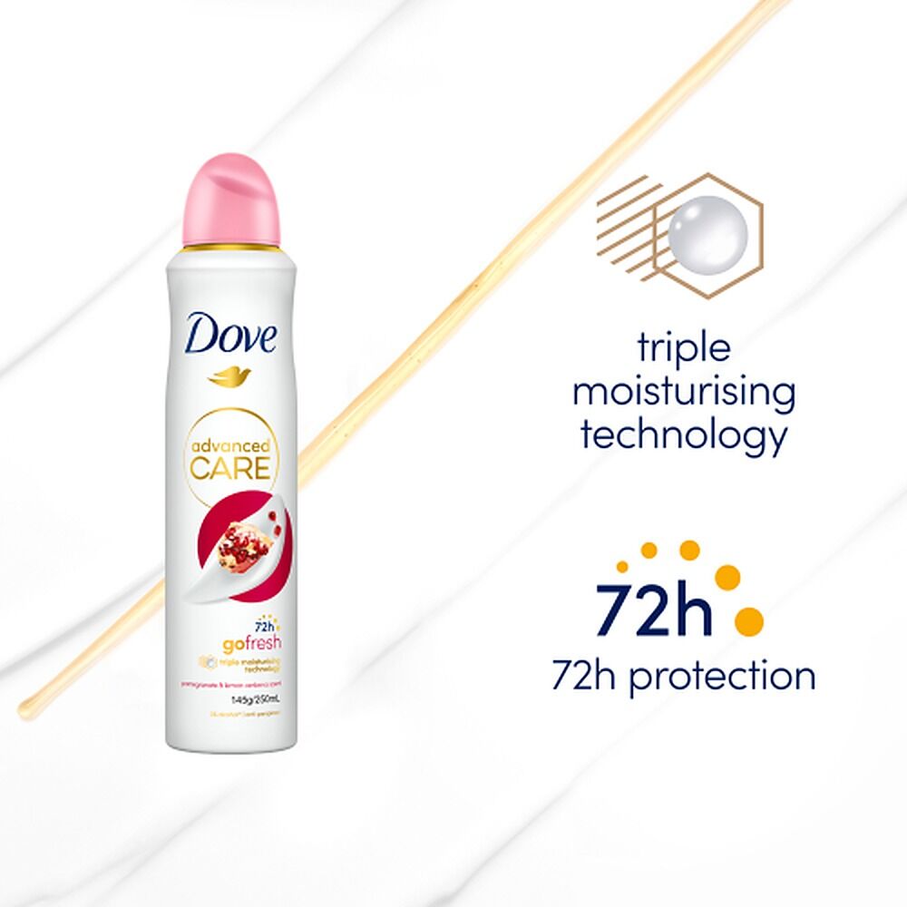 Dove Advanced Care 72H Go Fresh Antiperspirant Pomegranate & Lemon Verbena 250mL