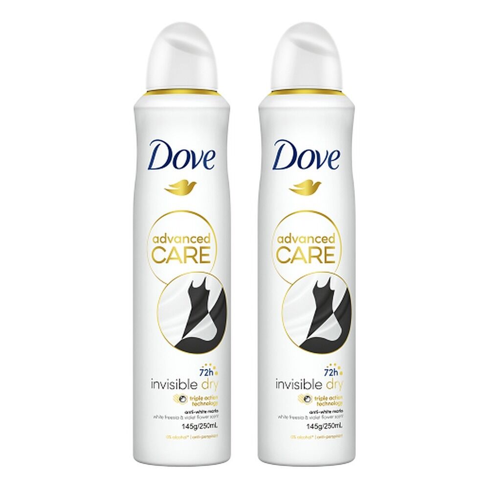 Dove Advanced Care Anti-Perspirant Invisible Dry 250mL Pack of 2