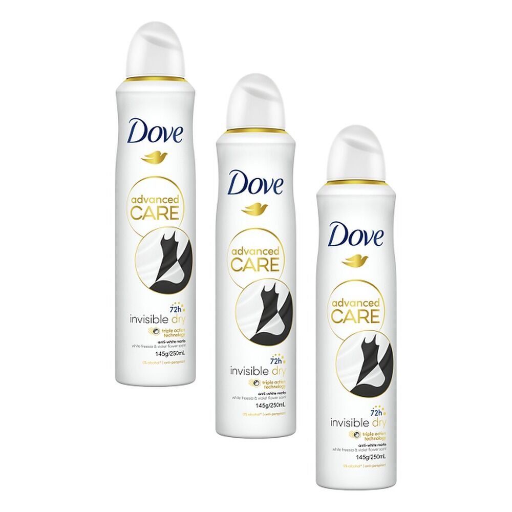 Dove Advanced Care Anti-Perspirant Invisible Dry 250mL Pack of 3