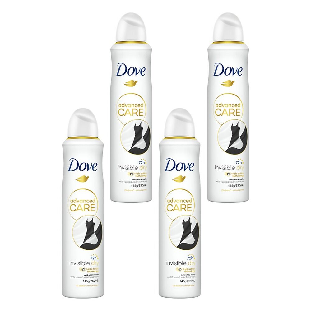 Dove Advanced Care Anti-Perspirant Invisible Dry 250mL Pack of 4