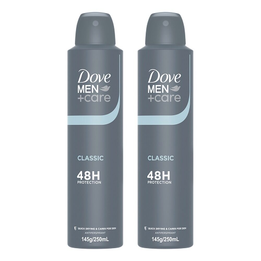 Dove Men+Care Antiperspirant Aerosol Classic 250mL Pack of 2