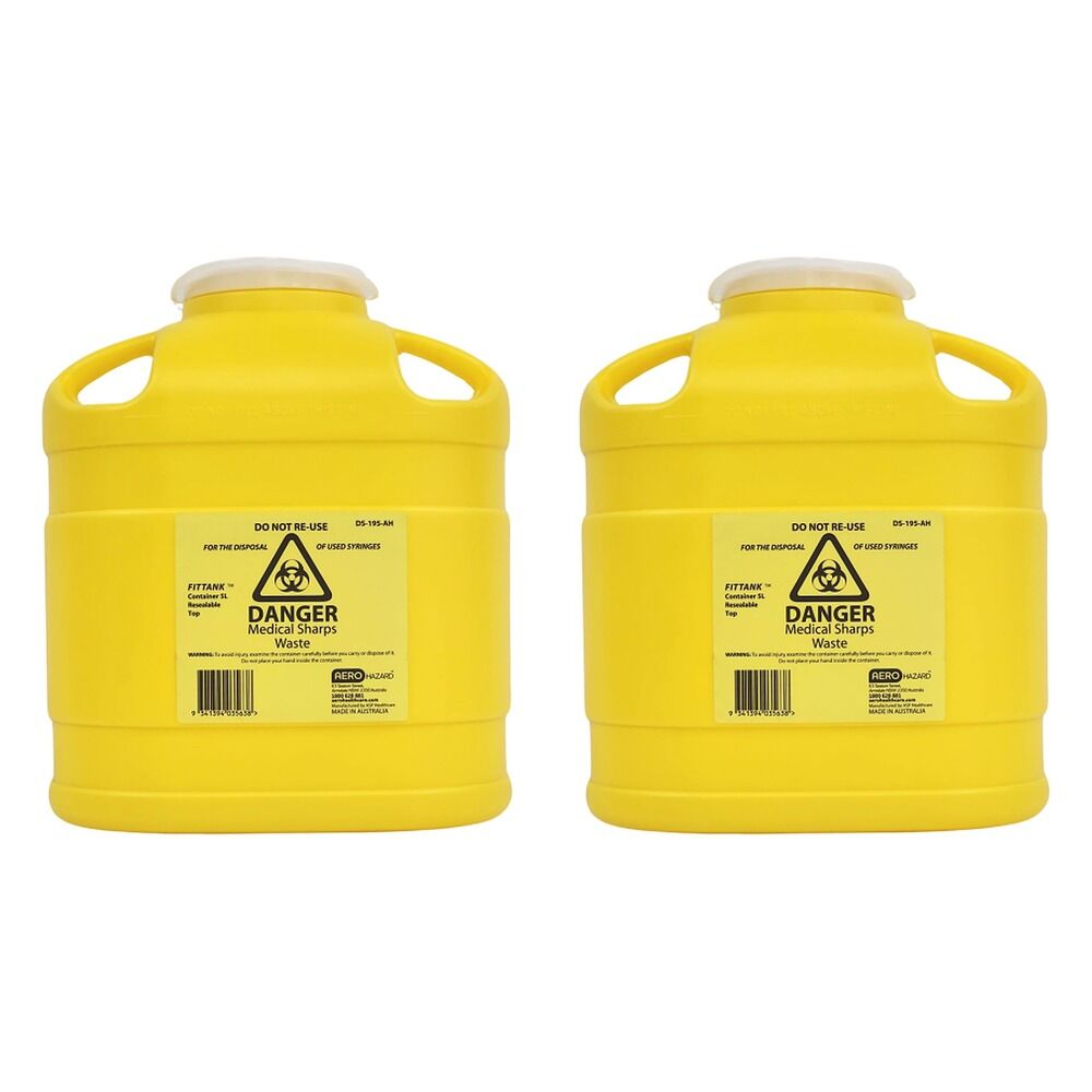 Aero Hazard Sharps Container 5L Pack of 2