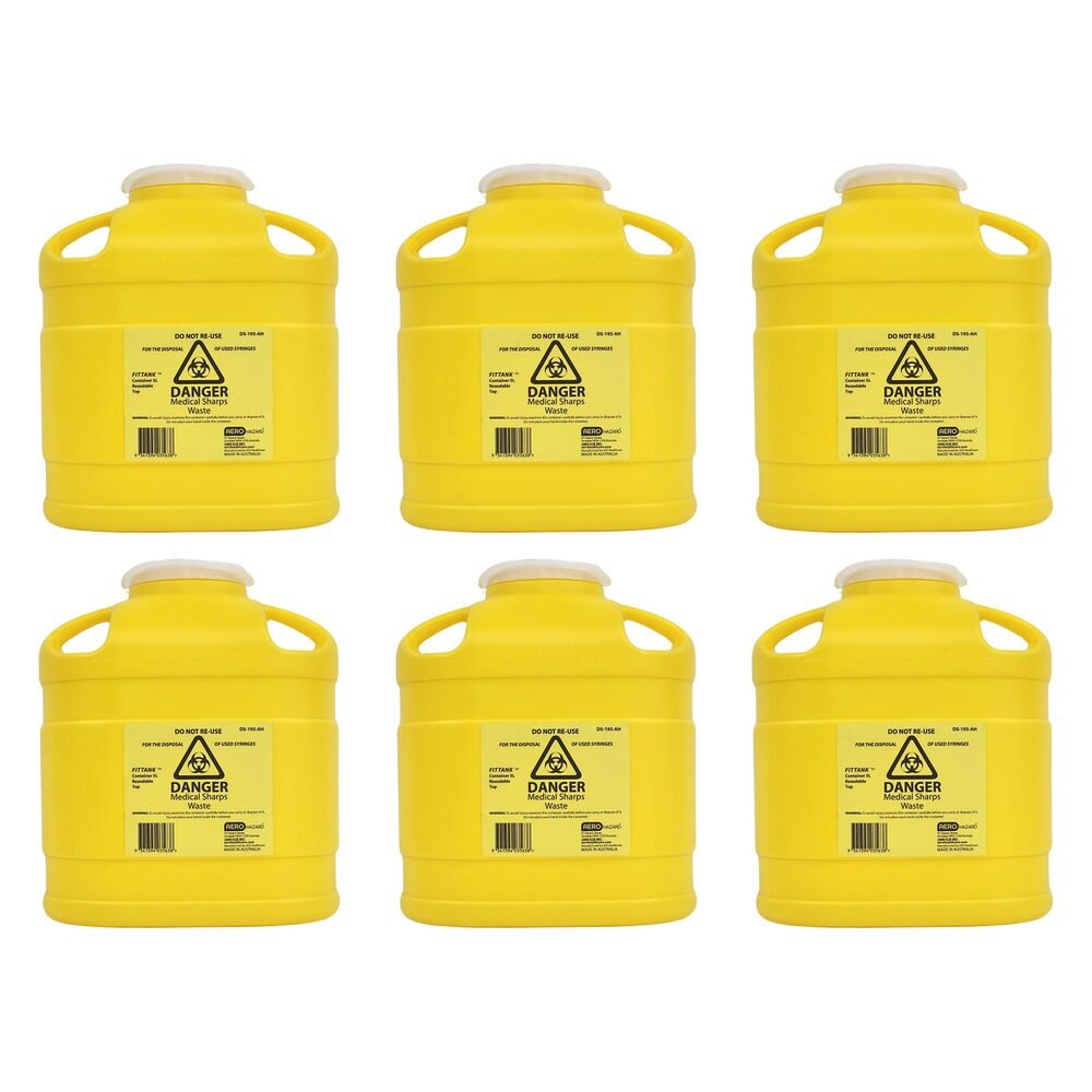 Aero Hazard Sharps Container 5L Pack of 6