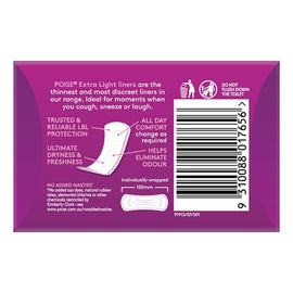 Poise 3-in-1 Bladder Protection Extra Light Liners 30 Pack