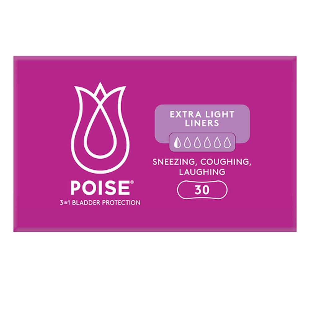 Poise 3-in-1 Bladder Protection Extra Light Liners 30 Pack