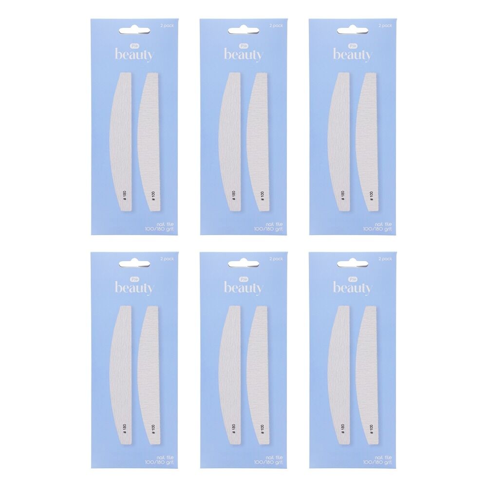Pharmacy Health Nail File 100/180 Grit Pack of 6