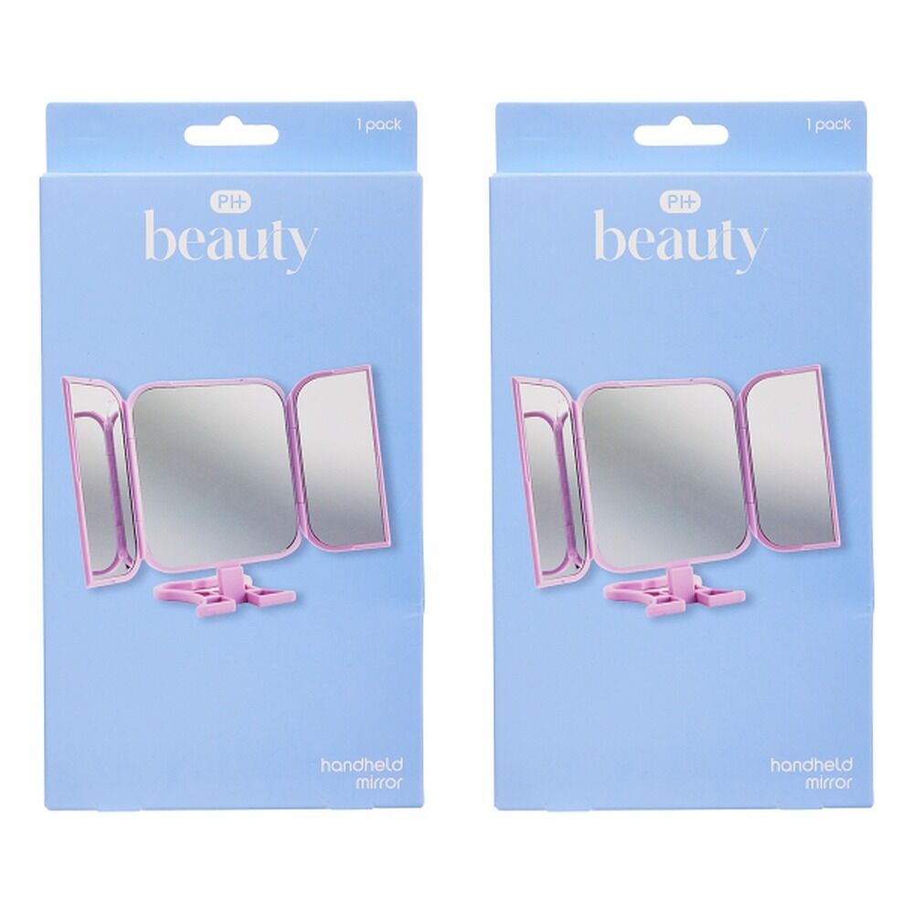 Pharmacy Health Handheld Mirror Pink Pack of 2