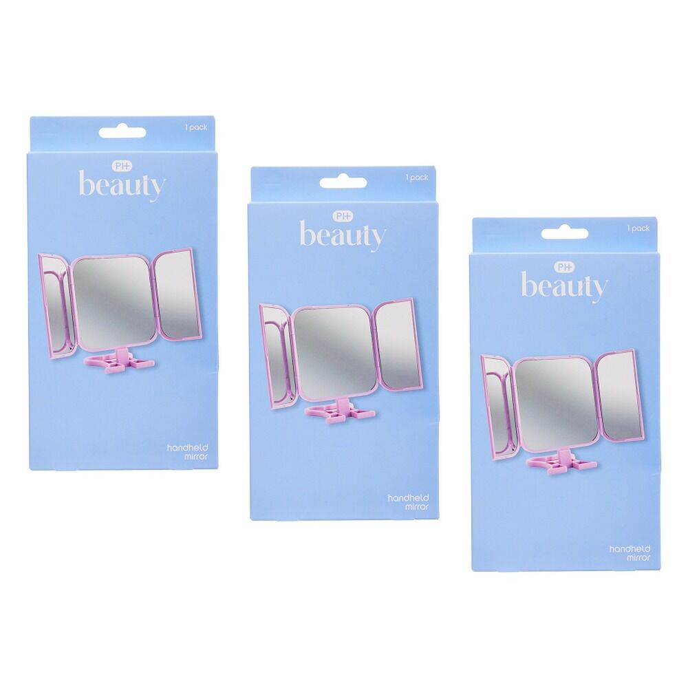 Pharmacy Health Handheld Mirror Pink Pack of 3