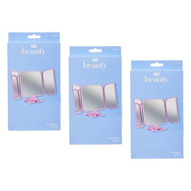 Pharmacy Health Handheld Mirror Pink Pack of 3