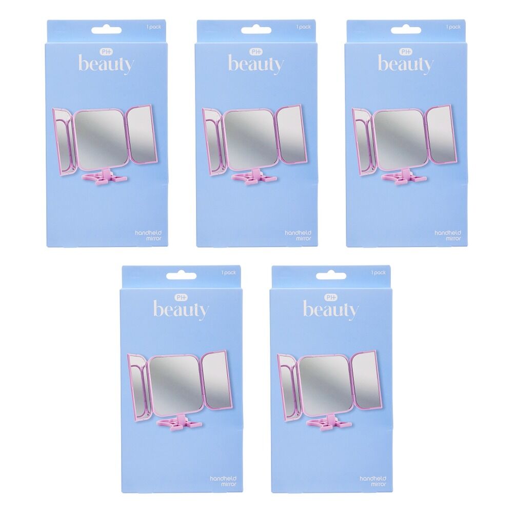Pharmacy Health Handheld Mirror Pink Pack of 5