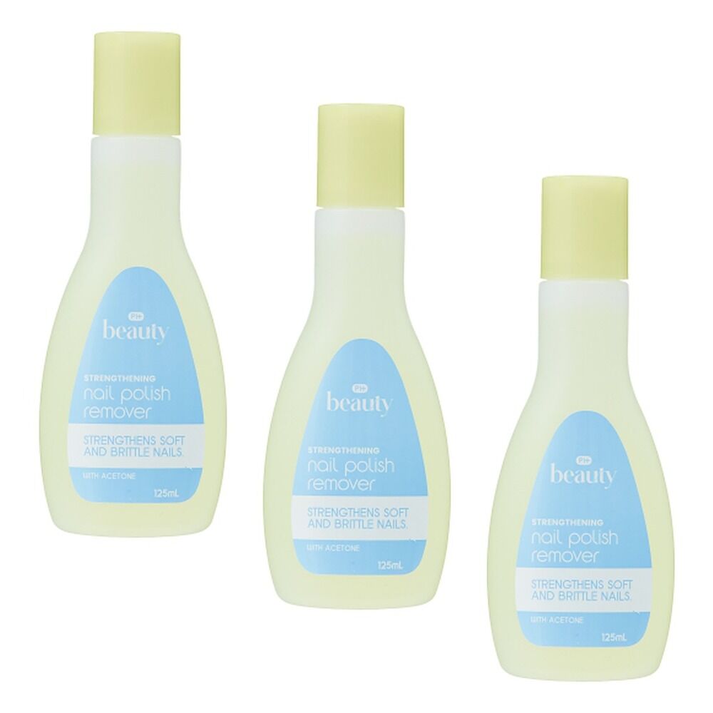 Pharmacy Health Nail Polish Remover Strengthening 125mL Pack of 3