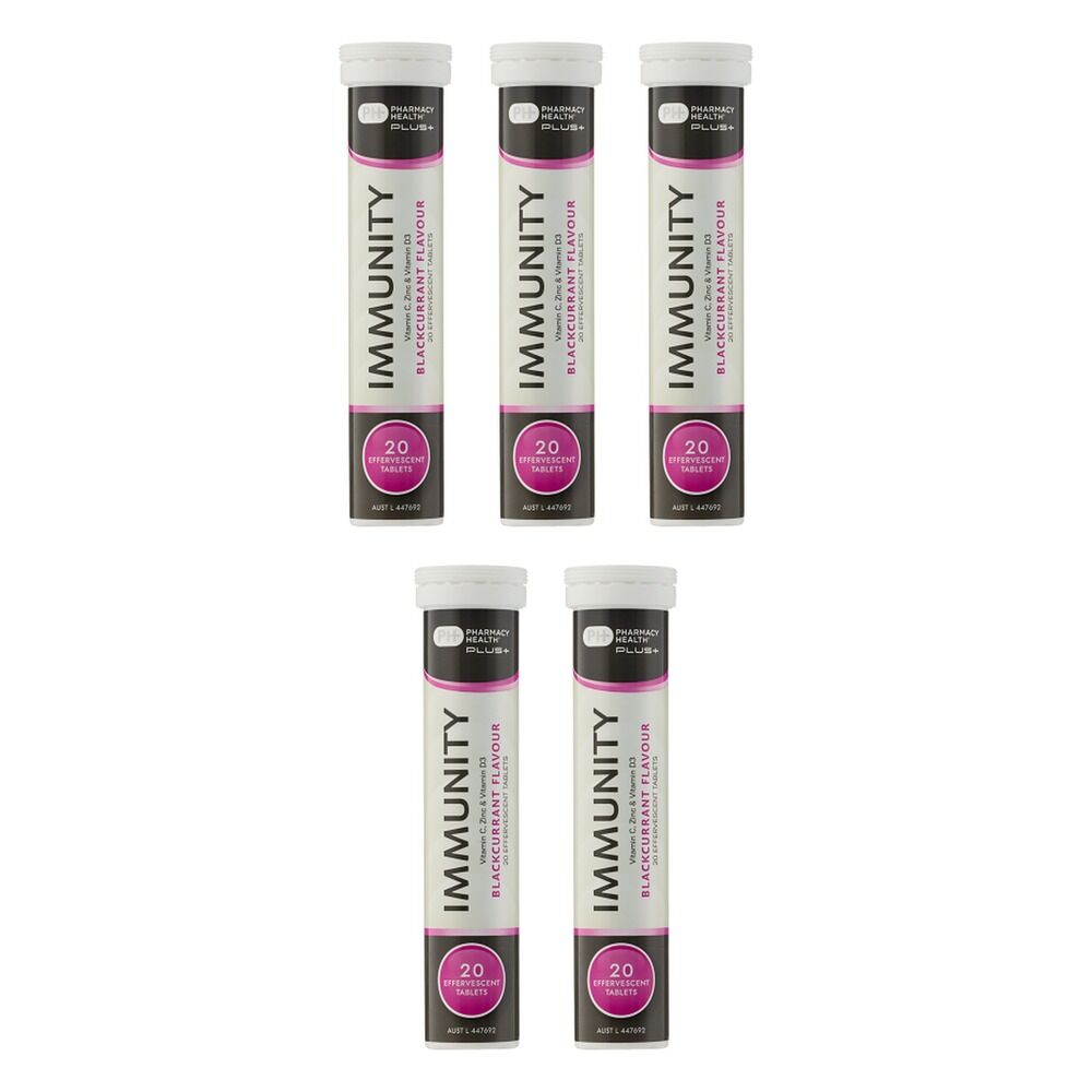 Pharmacy Health Plus Immunity 20 Effervescent Tablets Pack of 5