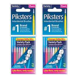 Piksters Interdental Brushes Variety 9 Pack Bundle of 2