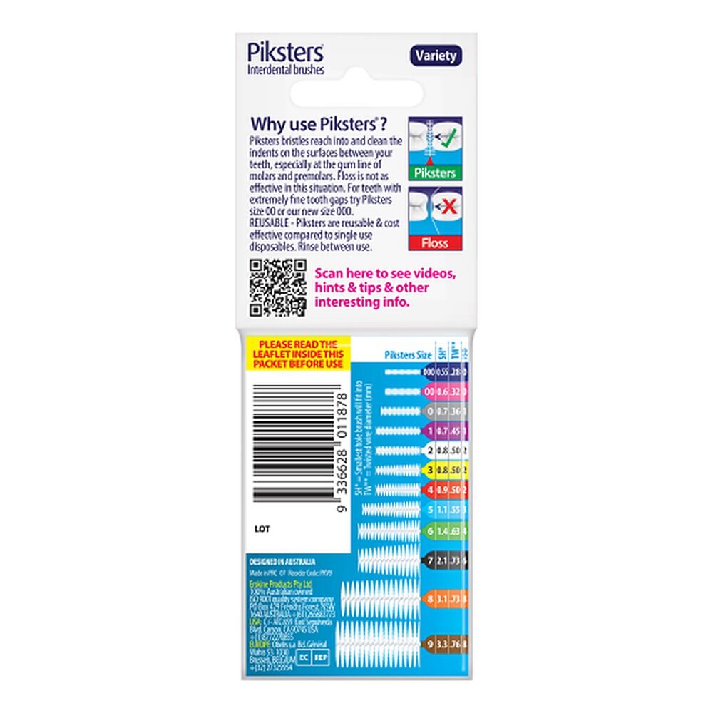 Piksters Interdental Brushes Variety 9 Pack