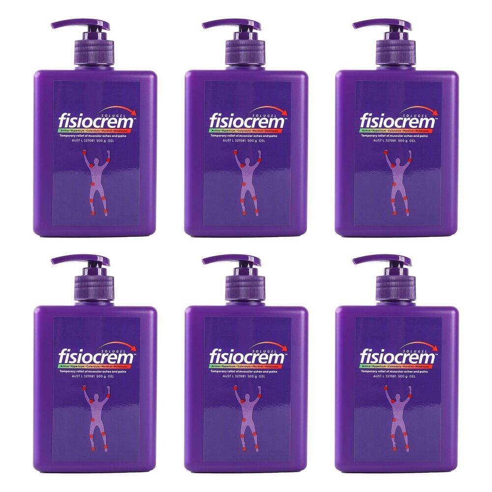 Fisiocrem Solugel Massage Gel 500g Pack of 6
