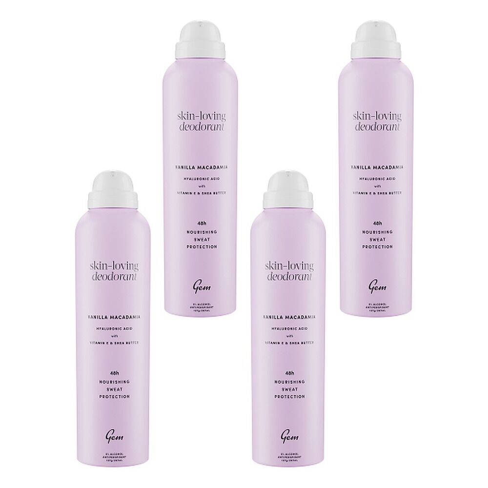 GEM Skin Loving Deodorant Vanilla & Macadamia 207mL Pack of 4