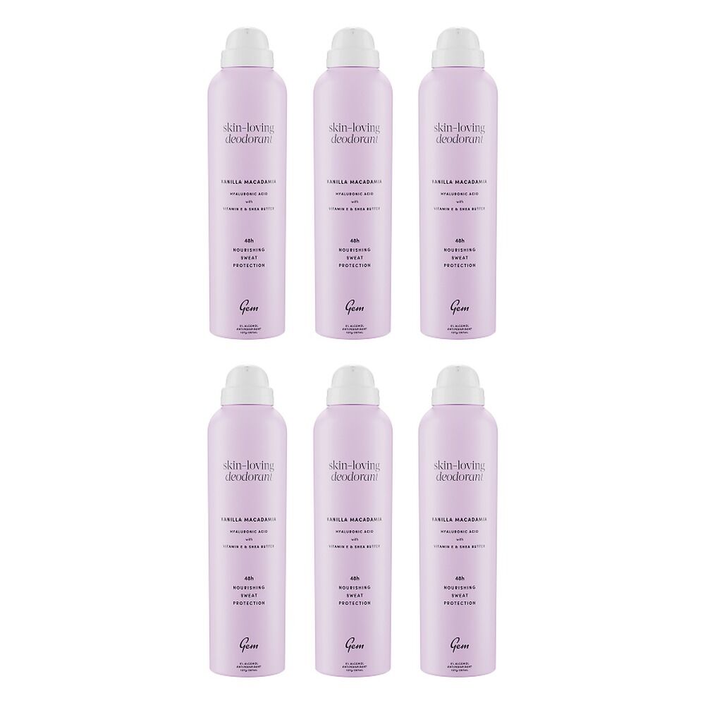 GEM Skin Loving Deodorant Vanilla & Macadamia 207mL Pack of 6