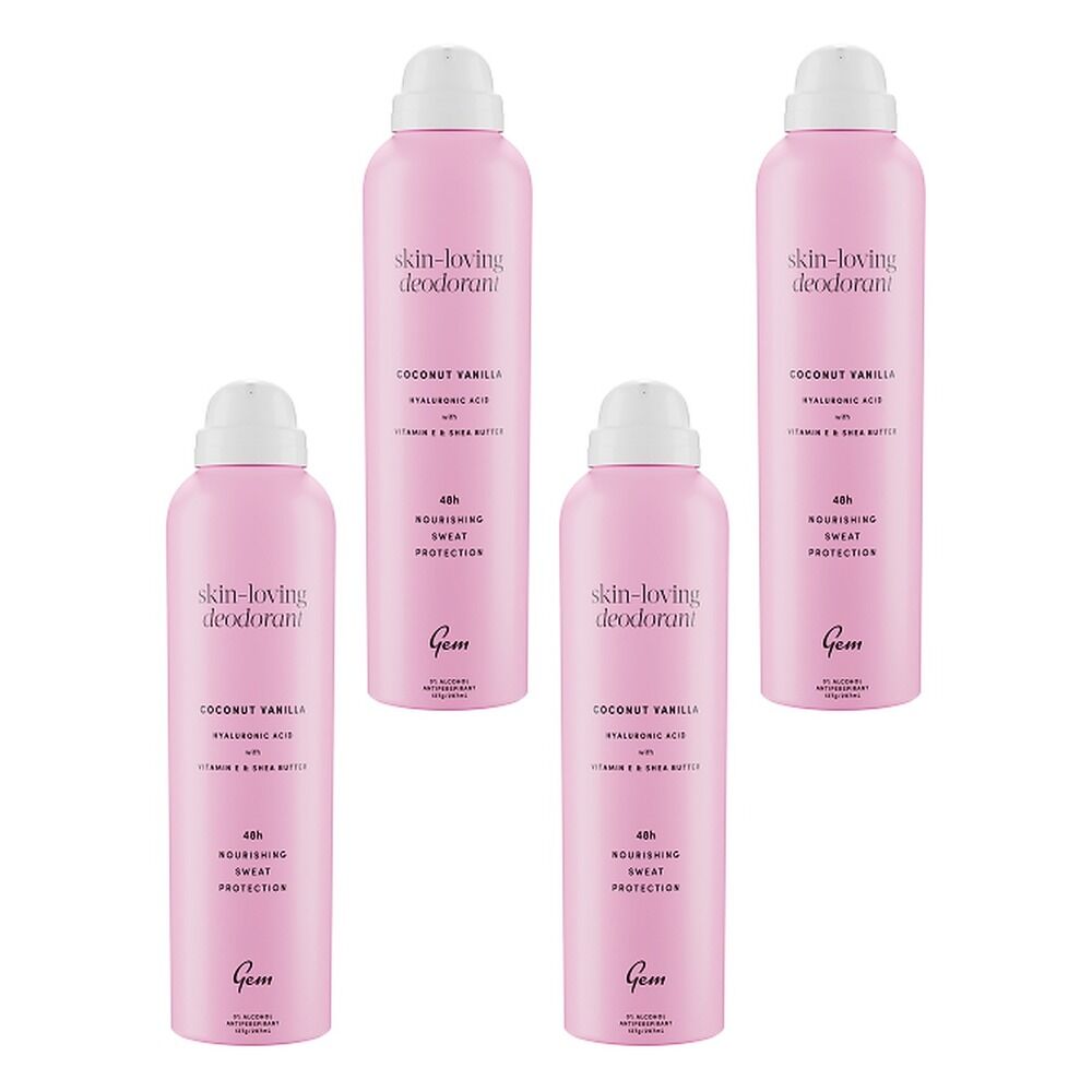 GEM Skin Loving Deodorant Coconut Vanilla 207mL Pack of 4