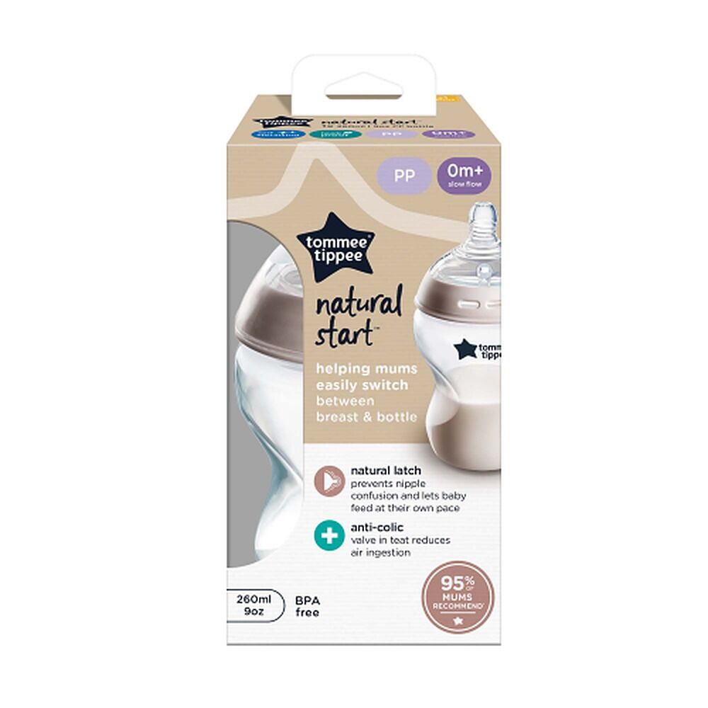 Tommee Tippee Natural Start Baby Bottle 0m+ Slow Flow 260mL