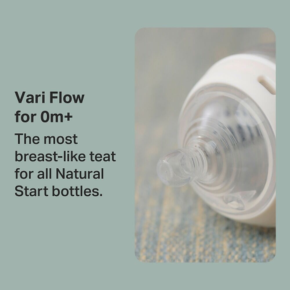 Tommee Tippee Natural Start Baby Bottle Teats Vari Flow 0+ Months 2 Pack