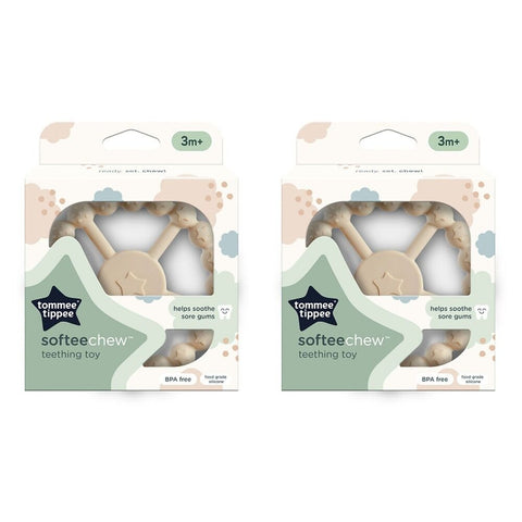 Tommee Tippee SofteeChew Teething Toy 3m+ Multi Pack of 2