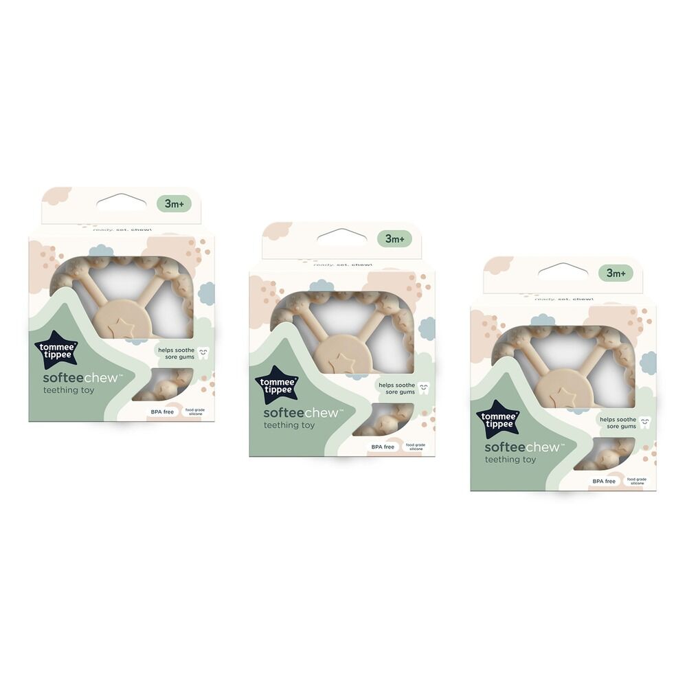Tommee Tippee SofteeChew Teething Toy 3m+ Multi Pack of 3