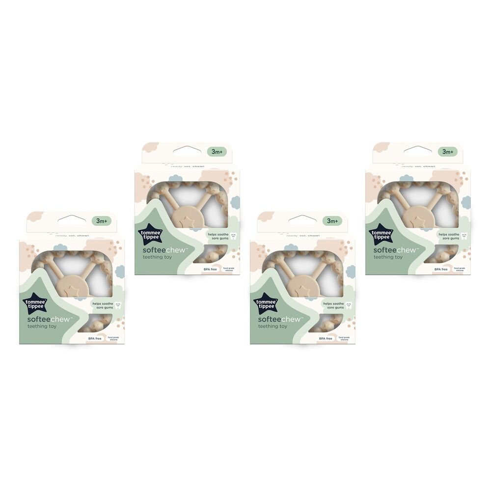 Tommee Tippee SofteeChew Teething Toy 3m+ Multi Pack of 4