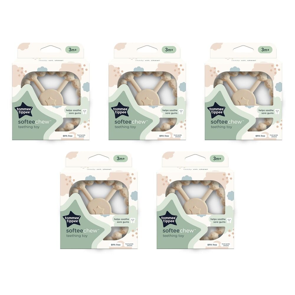 Tommee Tippee SofteeChew Teething Toy 3m+ Multi Pack of 5