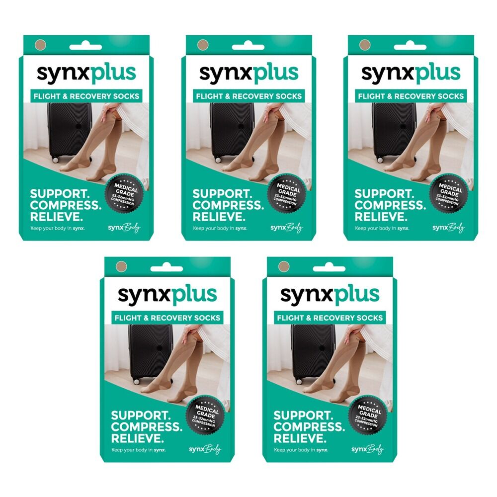 Synx Plus Flight & Recovery Socks Large Pack of 5