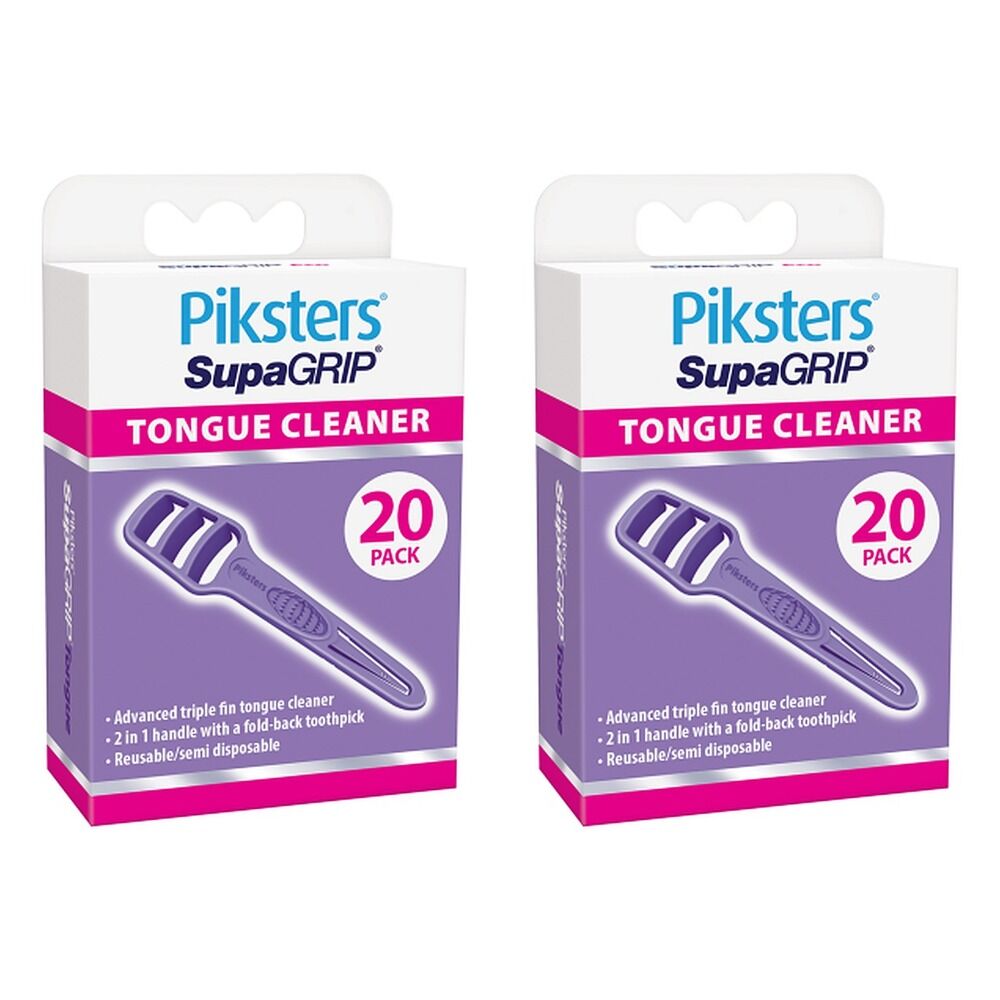 Piksters SupaGRIP Tongue Cleaner 20 Pack Bundle of 2