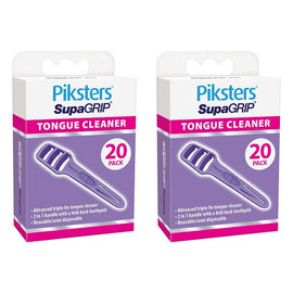 Piksters SupaGRIP Tongue Cleaner 20 Pack Bundle of 2