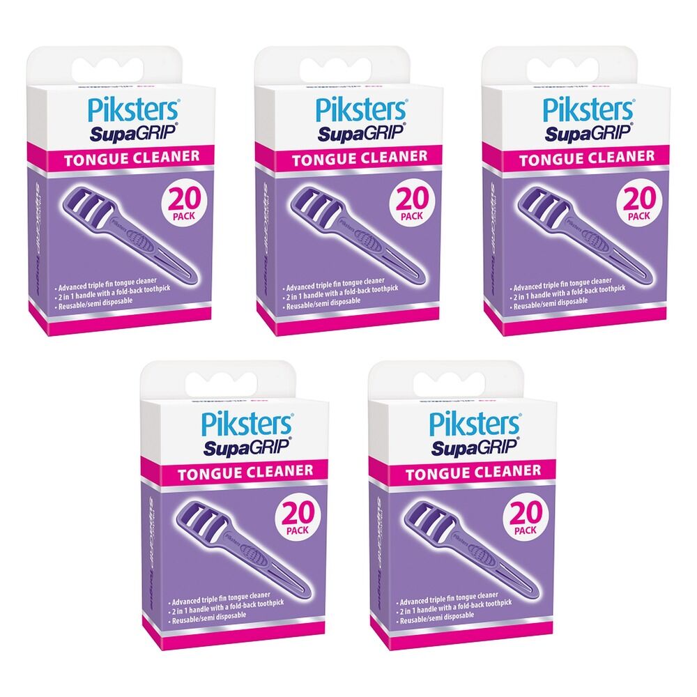 Piksters SupaGRIP Tongue Cleaner 20 Pack Bundle of 5