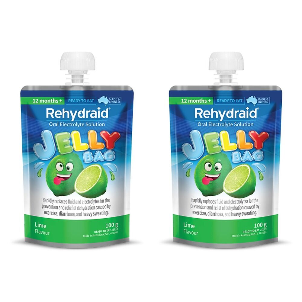 Rehydraid Lime Jelly Bag 100g x 8 Bundle of 2