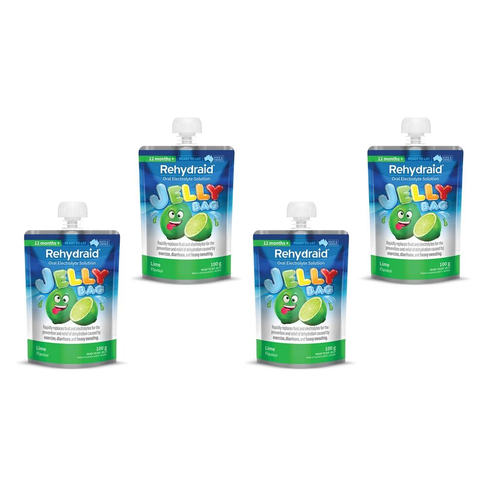 Rehydraid Lime Jelly Bag 100g x 8 Bundle of 4