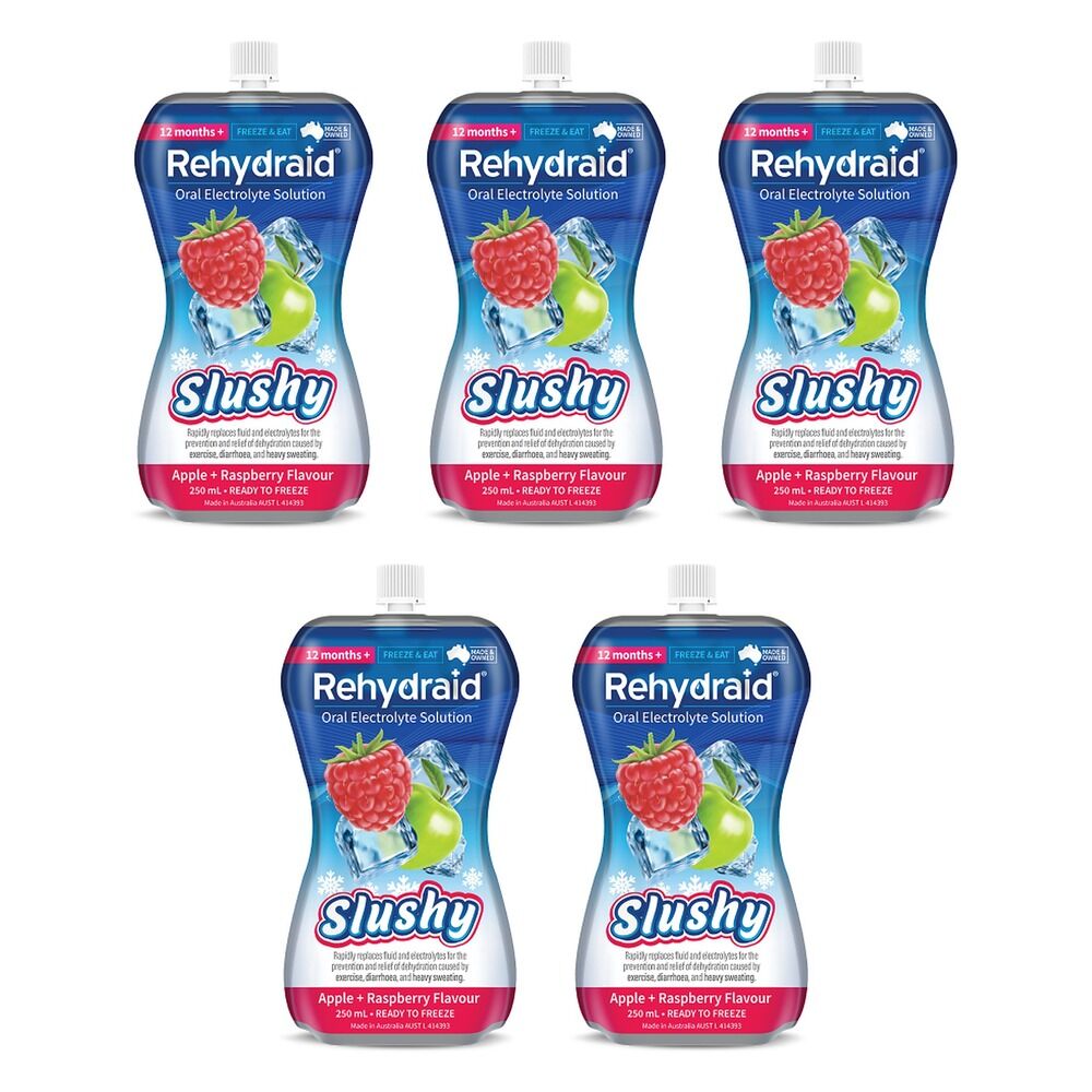 Rehydraid Oral Electrolyte Solution Apple Raspberry 250mL x 6 Bundle of 5