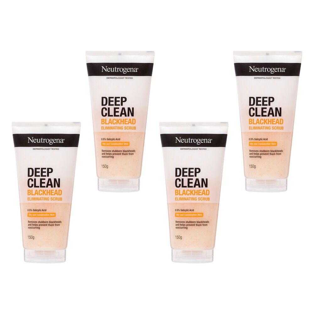 Neutrogena Deep Clean Blackhead Eliminating Scrub 150g Pack of 4