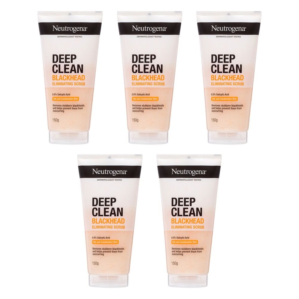 Neutrogena Deep Clean Blackhead Eliminating Scrub 150g Pack of 5