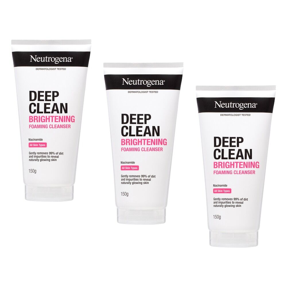 Neutrogena Deep Clean Brightening Foaming Cleanser 150g Pack of 3