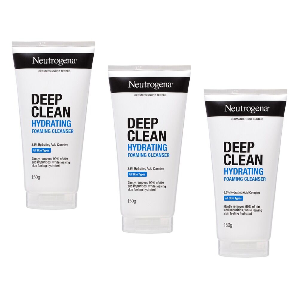 Neutrogena Deep Clean Hydrating Foaming Cleanser 150g Pack of 3