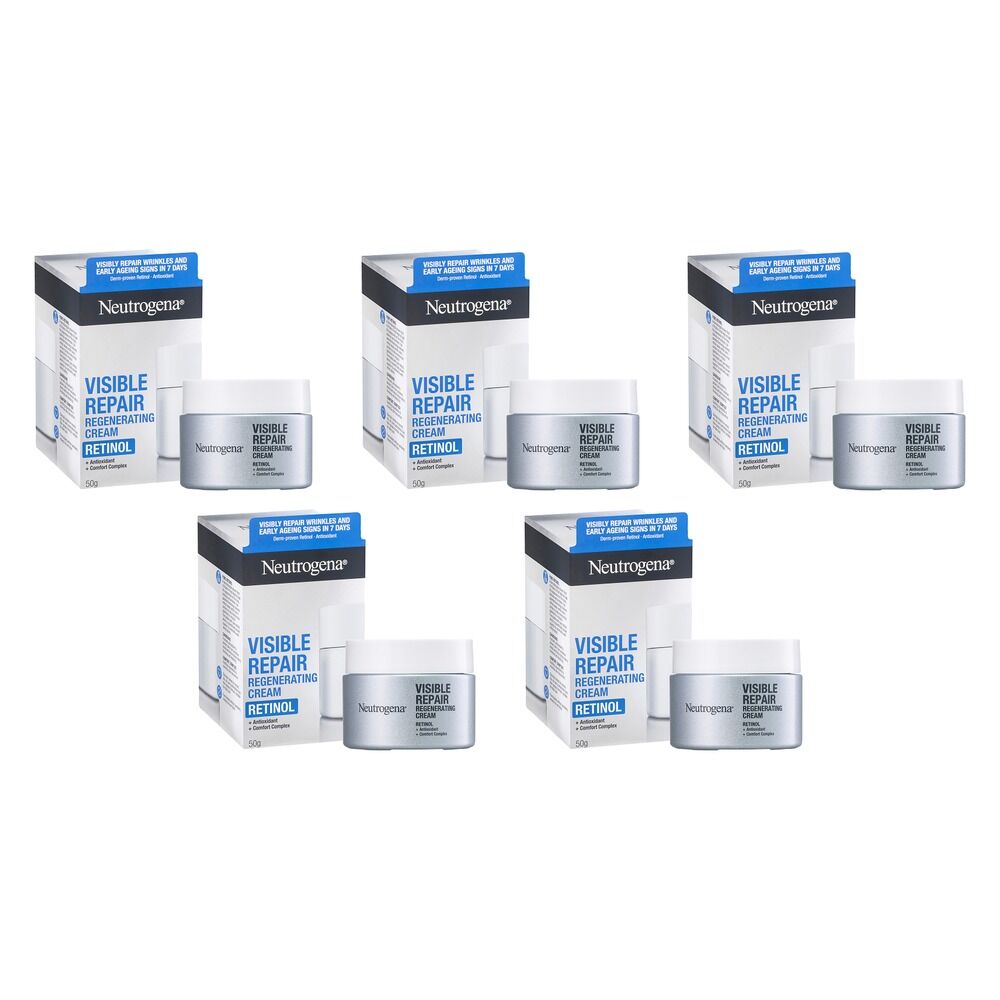 Neutrogena Visible Repair Retinol Regenerating Cream 50g Pack of 5