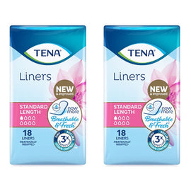 Tena Liners Standard Length 18 Pack x 6 Bundle of 2