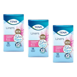 Tena Liners Standard Length 18 Pack x 6 Bundle of 3