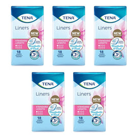 Tena Liners Standard Length 18 Pack x 6 Bundle of 5