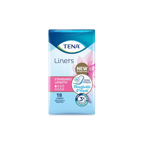 Tena Liners Standard Length 18 Pack x 6