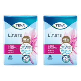 Tena Liners Extra Long Length 26 Pack x 6 Bundle of 2