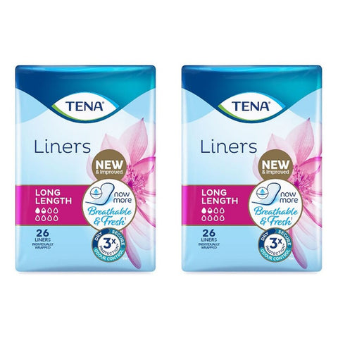 Tena Liners Extra Long Length 26 Pack x 6 Bundle of 2