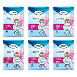 Tena Liners Extra Long Length 26 Pack x 6 Bundle of 6