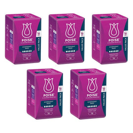Poise Overnight Incontinence Pads 6 Drops 16 Pack Bundle of 5