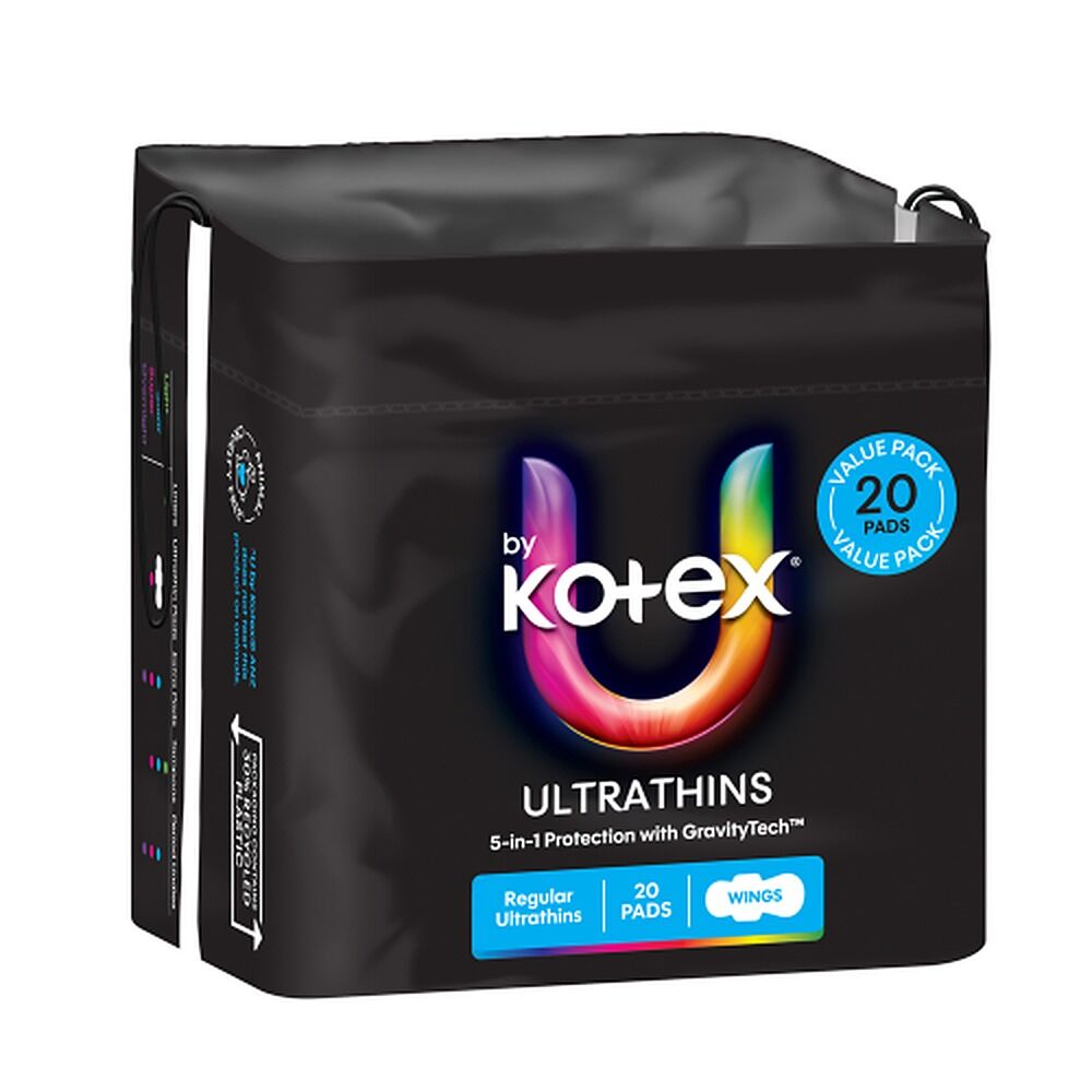 U By Kotex Ultrathin Regular Pads with Wings 20 Pack x 6